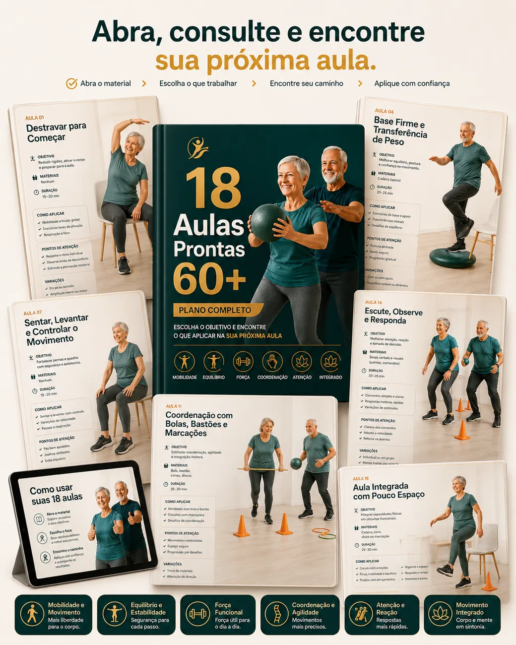 18 Aulas Prontas 60+ na Prática, Plano Completo